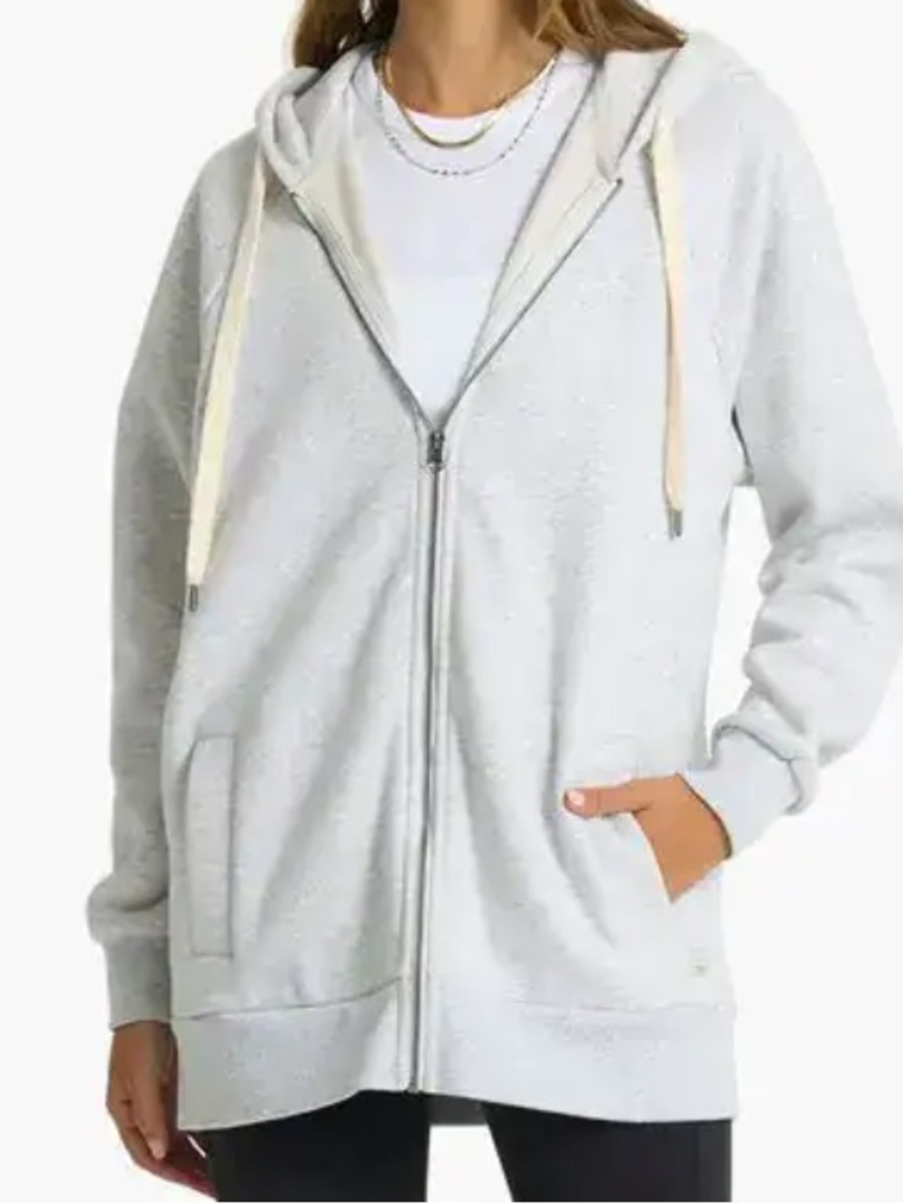 Vuori Restore Hoodie Jacket Pale Grey Heather Women’s Size Medium